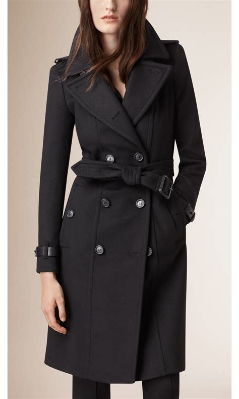 wool & cashmere belted long military trench coat burberry